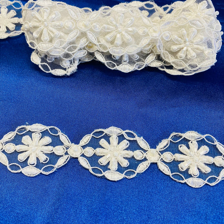 Beaded Corded Lace Trim