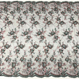 1 Yard Embroidered Lace Fabric on Polyester Net Mesh Ivory Silver for Bridal and Evening Gowns – 51"