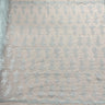 1 Yard Silver Corded Bridal Lace Fabric Embroidered on Polyester Net Mesh for Couture Wedding and Evening Gowns – 54"
