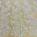 Beaded Lace Fabric on Polyester Net Mesh