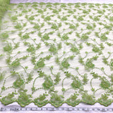 1 Yard Beaded and Corded Bridal Lace Fabric Embroidered on Polyester Net Mesh for Elegant Wedding Gowns – 50"