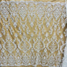 1 Yard Beaded & Sequined Lace Fabric, Ivory, Silver, and Blush