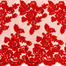 1 Yard Beaded and Corded Bridal Lace Fabric Embroidered on Polyester Net Mesh