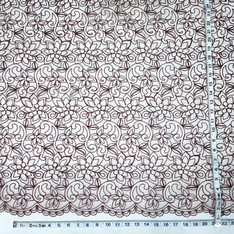 Corded Bridal Lace Fabric 54" Polyester Net Mesh