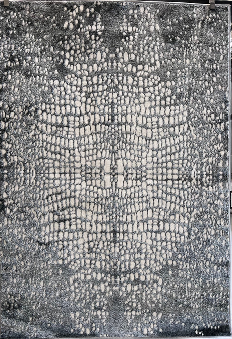 Tess 908 Gray Polypropylene Area Rug - Gray, Soft Backing, Power-Loomed, Stain And Fade Resistant (5' 3" X 7' 4")