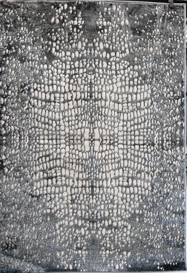 Tess 908 Gray Polypropylene Area Rug - Gray, Soft Backing, Power-Loomed, Stain And Fade Resistant (5' 3" X 7' 4")