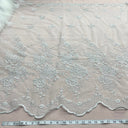 1 yarda de tela de encaje con cuentas bordada sobre malla de red 100% poliéster | Lace USA - 30146W-BP - Fucsia - 52" de ancho