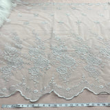 1 Yard Beaded Lace Fabric Embroidered on 100% Polyester Net Mesh | Lace USA - 30146W-BP - Fuchsia - 52" Wide