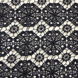 Embroidered Floral Lace Navy Mesh