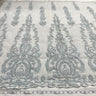 Beaded Lace Fabric on Polyester Net Mesh 54"