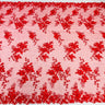 Beaded 3D Floral Lace Fabric - Embroidered On 100% Polyester Net Mesh, 52" Width, Multi Color (1 Yard)