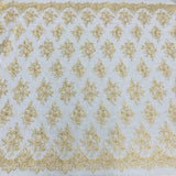 Beaded Corded Bridal Lace Mesh