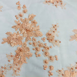 Beaded 3D Floral Lace Fabric