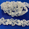 Beaded Corded Lace Trim on Polyester Organza