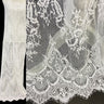 Chantilly Embroidered Lace Fabric - Eyelash Scallop, Off White/White, 52" Width (3 Yards)