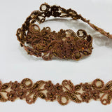 Beaded Corded Lace Trim on Organza