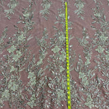 Beaded Embroidered Lace Fabric