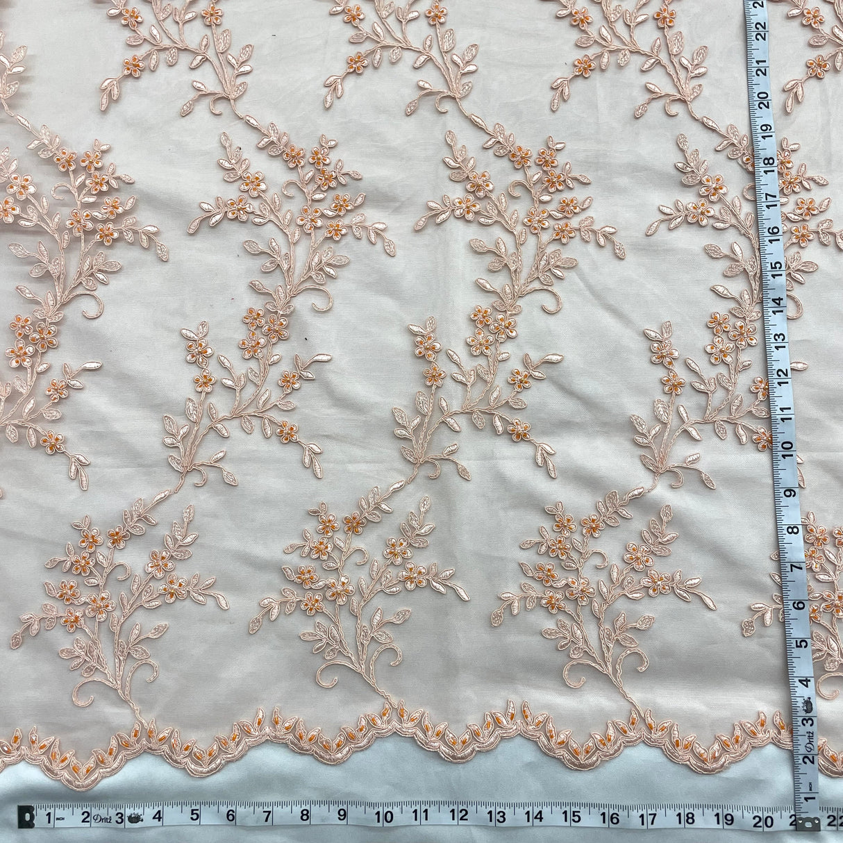Beaded Corded Bridal Lace Mesh