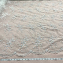 Beaded Lace Fabric on Polyester Net Mesh
