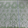 1 Yard Corded Bridal Lace Fabric Embroidered on Polyester Net Mesh