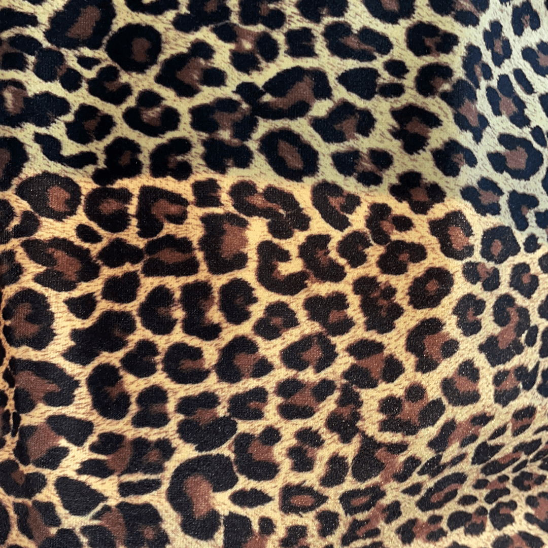 Safari Printed Stretch Velvet Fabric - Tiger, Zebra, Baby Leopard, Leopard, 52" Width (1 Yard)