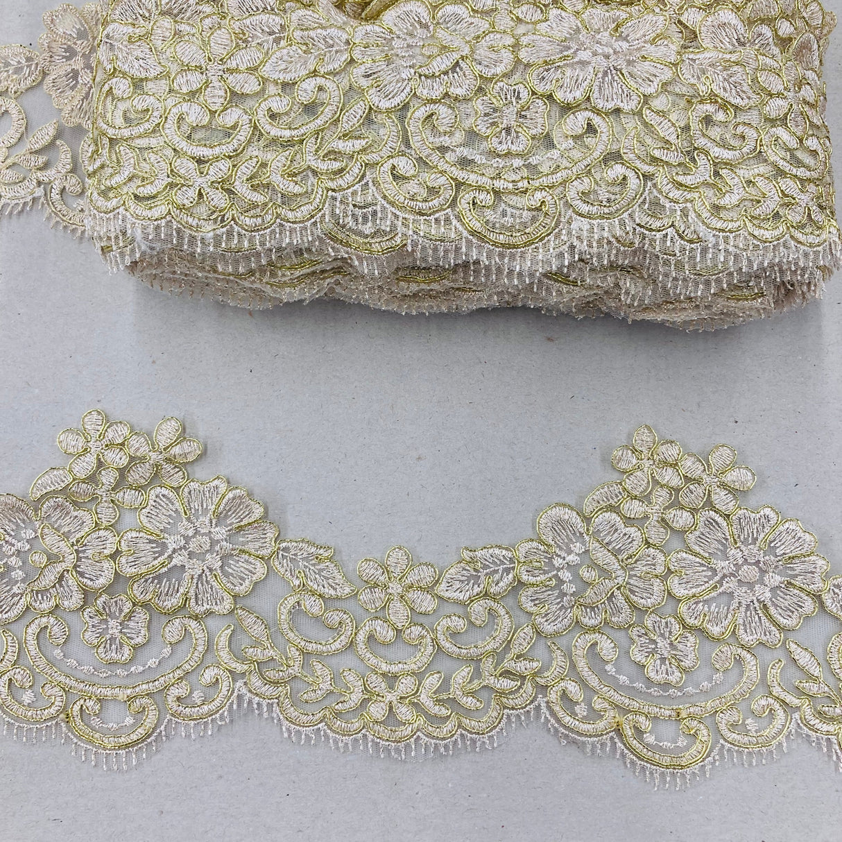 Embroidered Corded Lace Trim