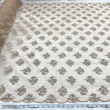 1 Yard Elegant Beaded Lace Fabric with Embroidery on 100% Polyester Mesh, Style 42093W-BP
