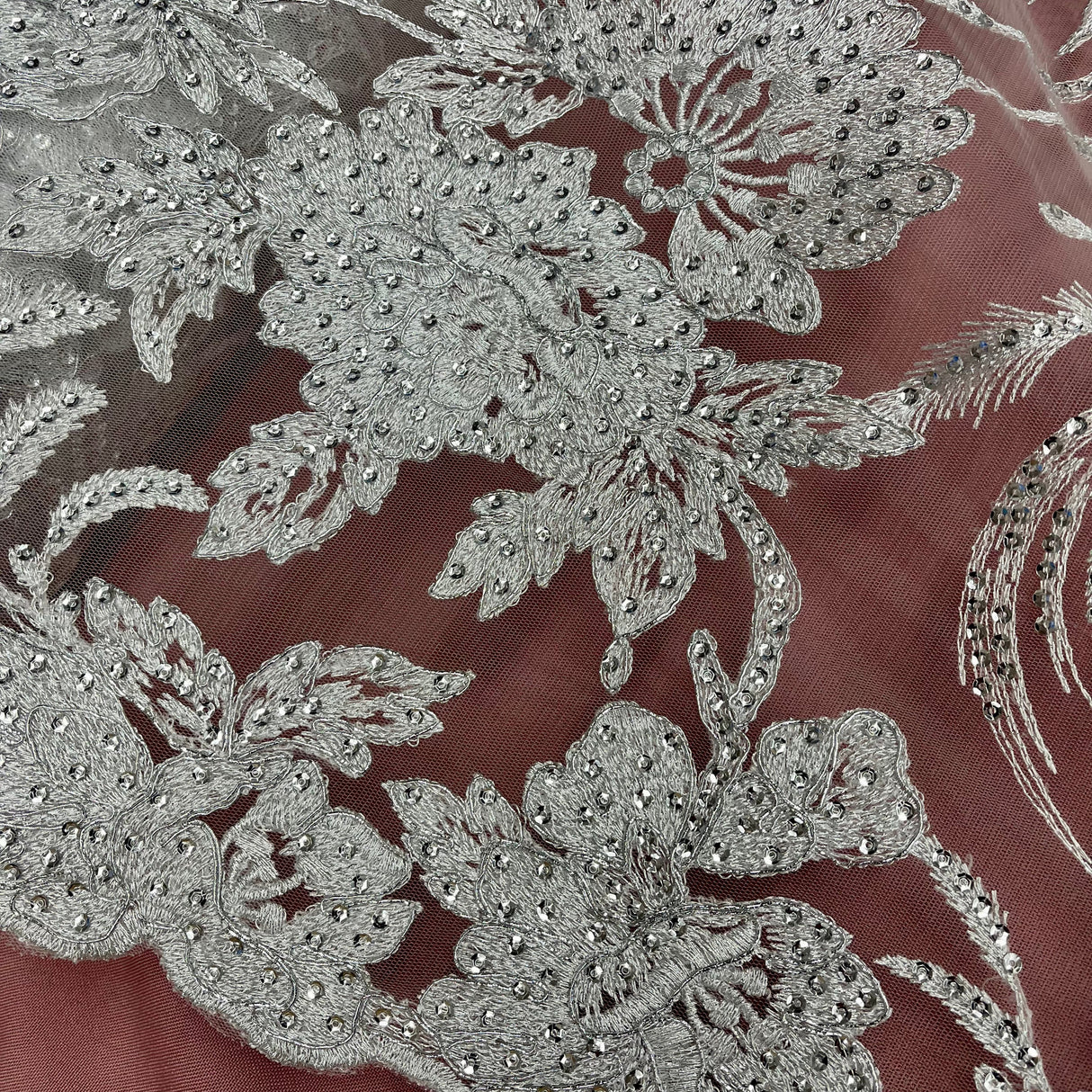 Sequined Corded Bridal Lace
