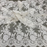 Beaded Corded Bridal Lace Fabric 48" Wide