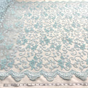 Beaded Corded Bridal Lace Polyester Fabric - Embroidered Net Mesh, 54" Width (1 Yard)