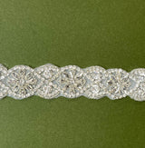 Crystal Floral Rhinestone Applique Sash