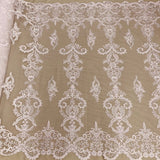 Beaded Corded Bridal Lace White Ivory