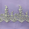 Beaded Corded Lace Trim on Polyester Mesh, 5.5"