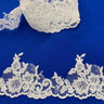 Beaded Corded Lace Trimming Polyester Fabric - Embroidered Net Mesh, 4" Width, 6 Color Schemes (1 Yard)