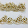 Beaded Lace Trimming on Polyester Net Mesh 3"