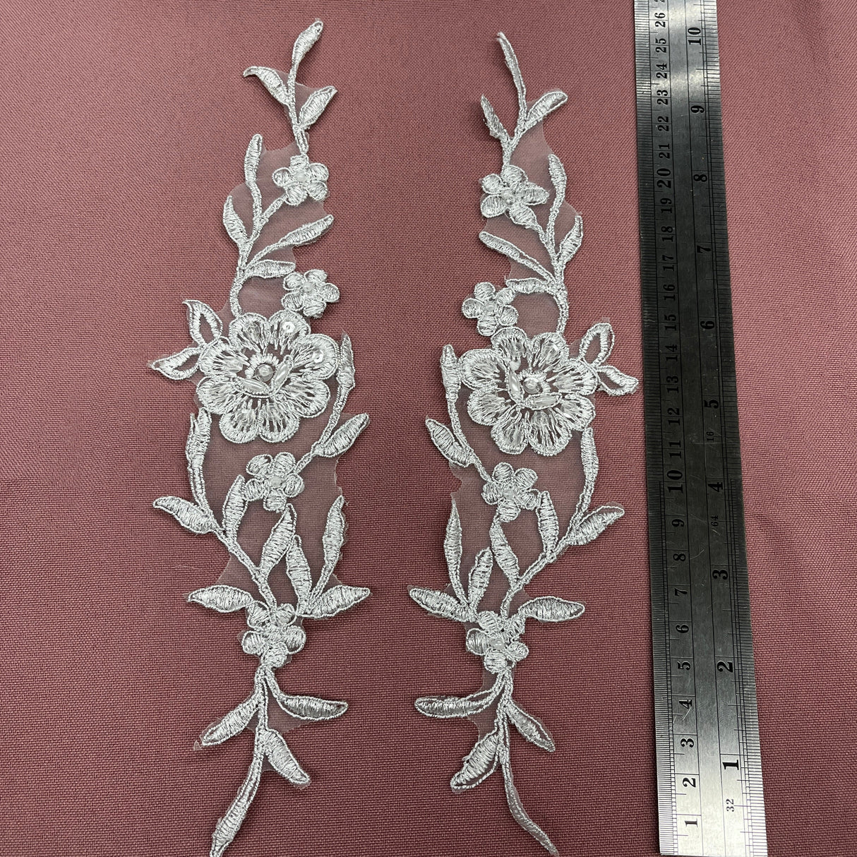 Embroidered Lace Applique Ivory