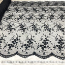 Beaded Lace Fabric on Polyester Net Mesh