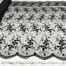 Beaded Lace Fabric on Polyester Net Mesh