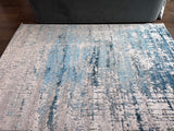 Tess 913 Blue Polyester Area Rug - Blue, Machine Made, Made In Turkey (5' 3" X 7' 4")
