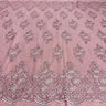 1 Yard Regal Beaded and Corded Lace Fabric with Scallops Embroidered on Polyester Net Mesh