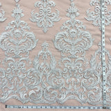Embroidered Corded Bridal Lace Gold