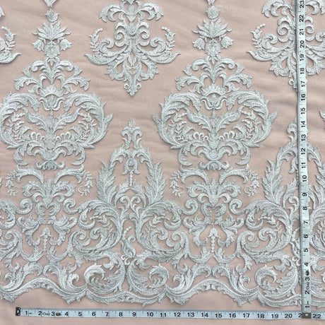 Embroidered Corded Bridal Lace Gold