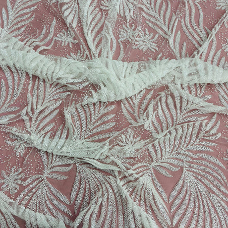 Beaded Corded Bridal Lace Mesh