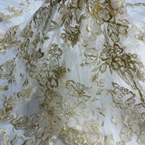 1 Yard Premium Corded Embroidered Bridal Lace Fabric for Elegant Dresses White