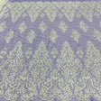 Beaded Sequined Lace Fabric Ivory