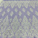 Beaded Sequined Lace Fabric Ivory