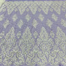 Beaded Sequined Lace Fabric Ivory