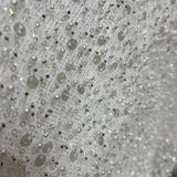 Beaded Sequined Lace Fabric Off White Silver