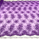 Embroidered Floral Lace Fabric 100% Polyester Net Mesh 52"