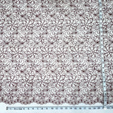 1 Yard Elegant Corded Bridal Lace Fabric with Embroidered Detailing on 100% Polyester Mesh, Style 95575W